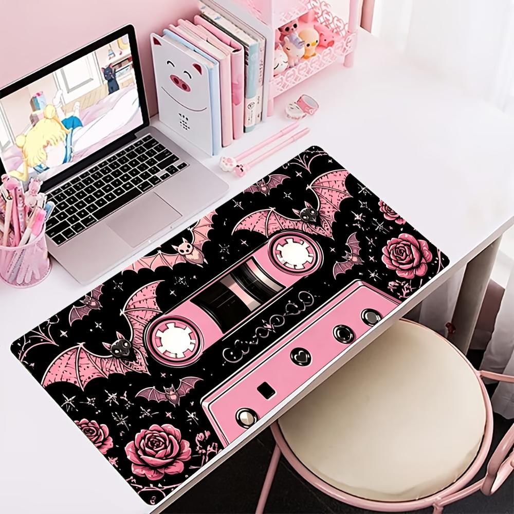 Retro Gaming Keyboard - Pink Retro Cassette Tape Large Extended
