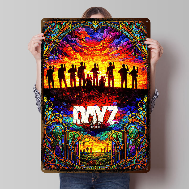 Retro Poster Gaming - DayZ Stained Glass Tinplate Poster Customized