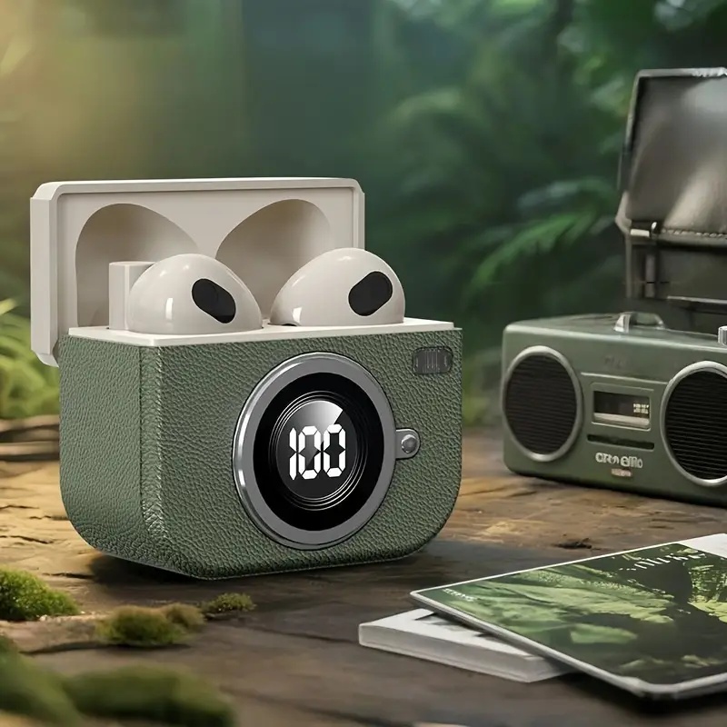 Retro Gaming Case - Q86 Retro Camera Wireless Earbuds Semi-In-Ear