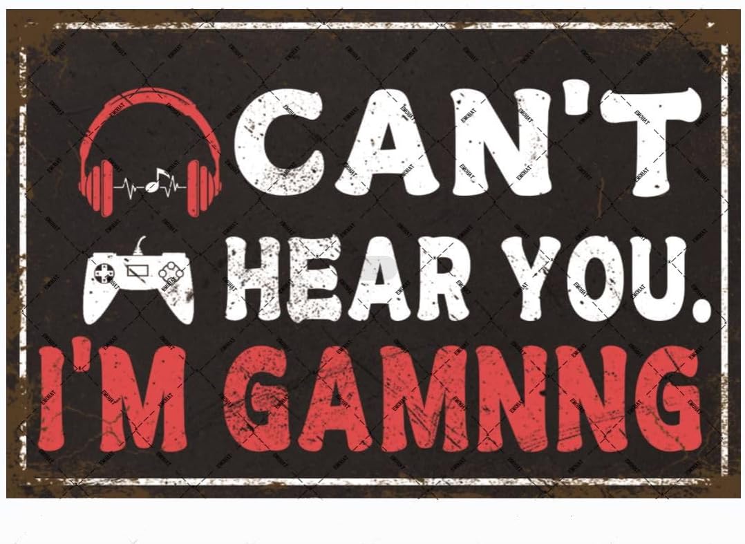 Retro Poster Gaming - EMOHAT Game Room Metal Tin Sign