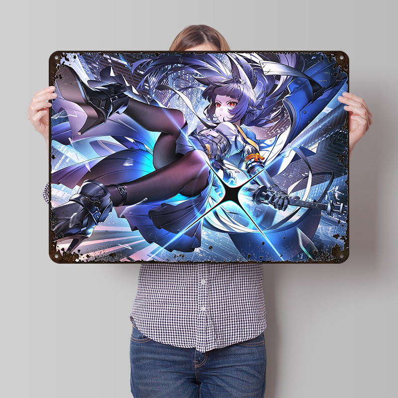 Retro Poster Gaming - Hoshimi Miyabi Zenless Zone Zero Metal