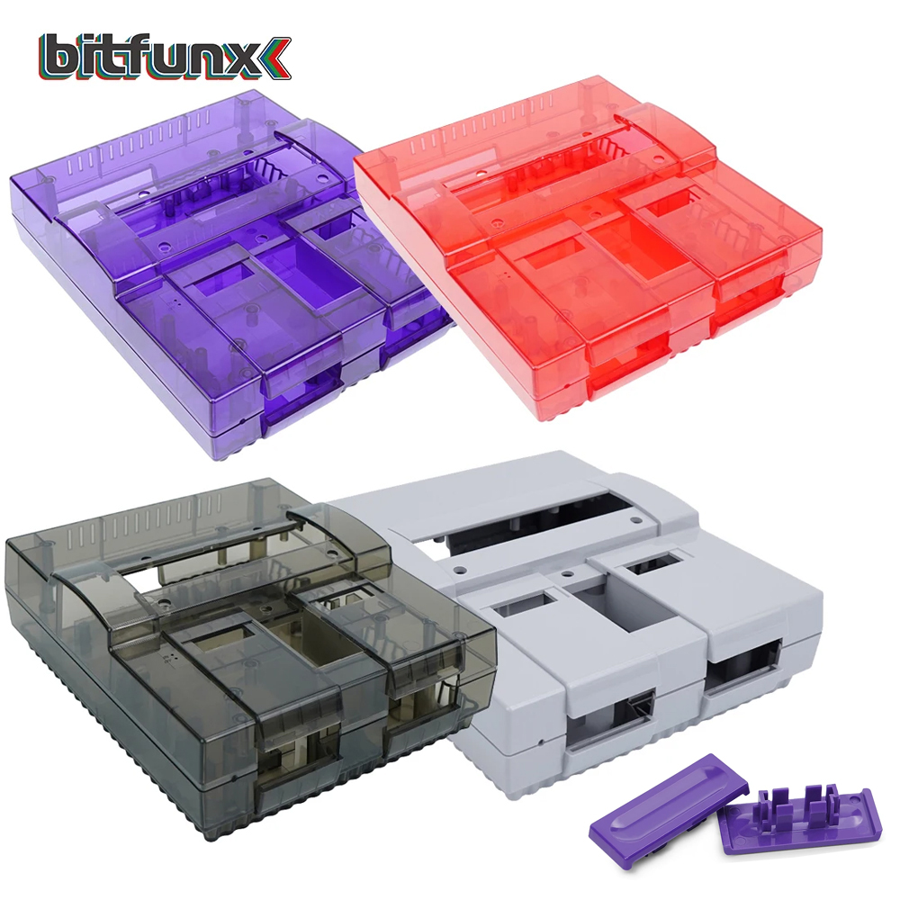 Retro Gaming Case - Bitfunx SNES Replacement Shell Transparent Case