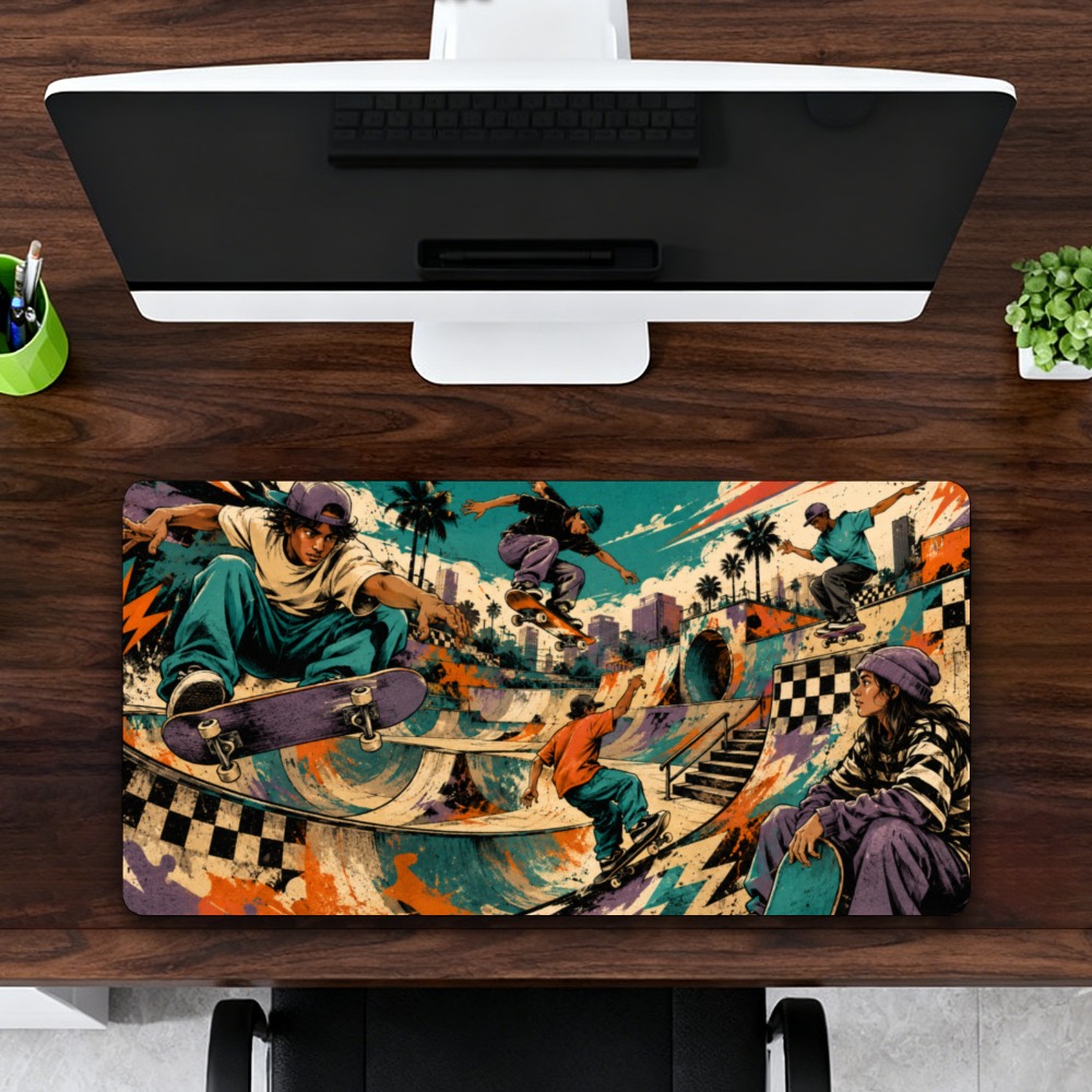 Retro Gaming Table - Cool street skateboarding park table mat