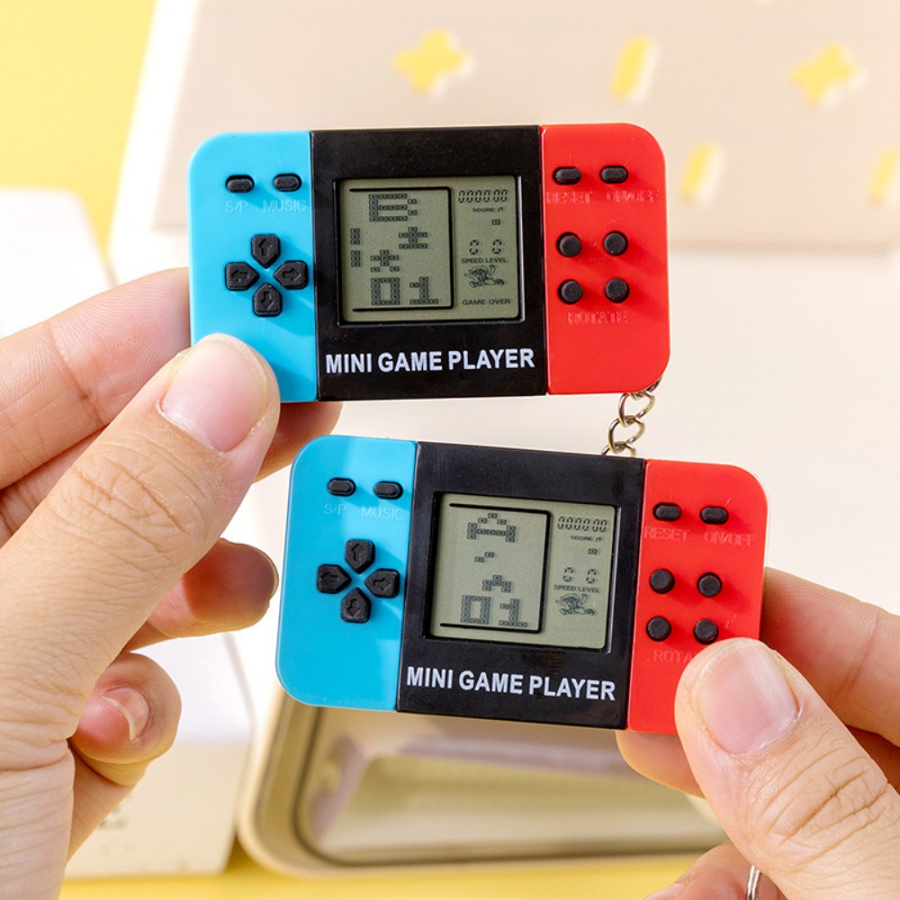 Retro Gaming System - Classic Tetris Handheld Game Console Keychain