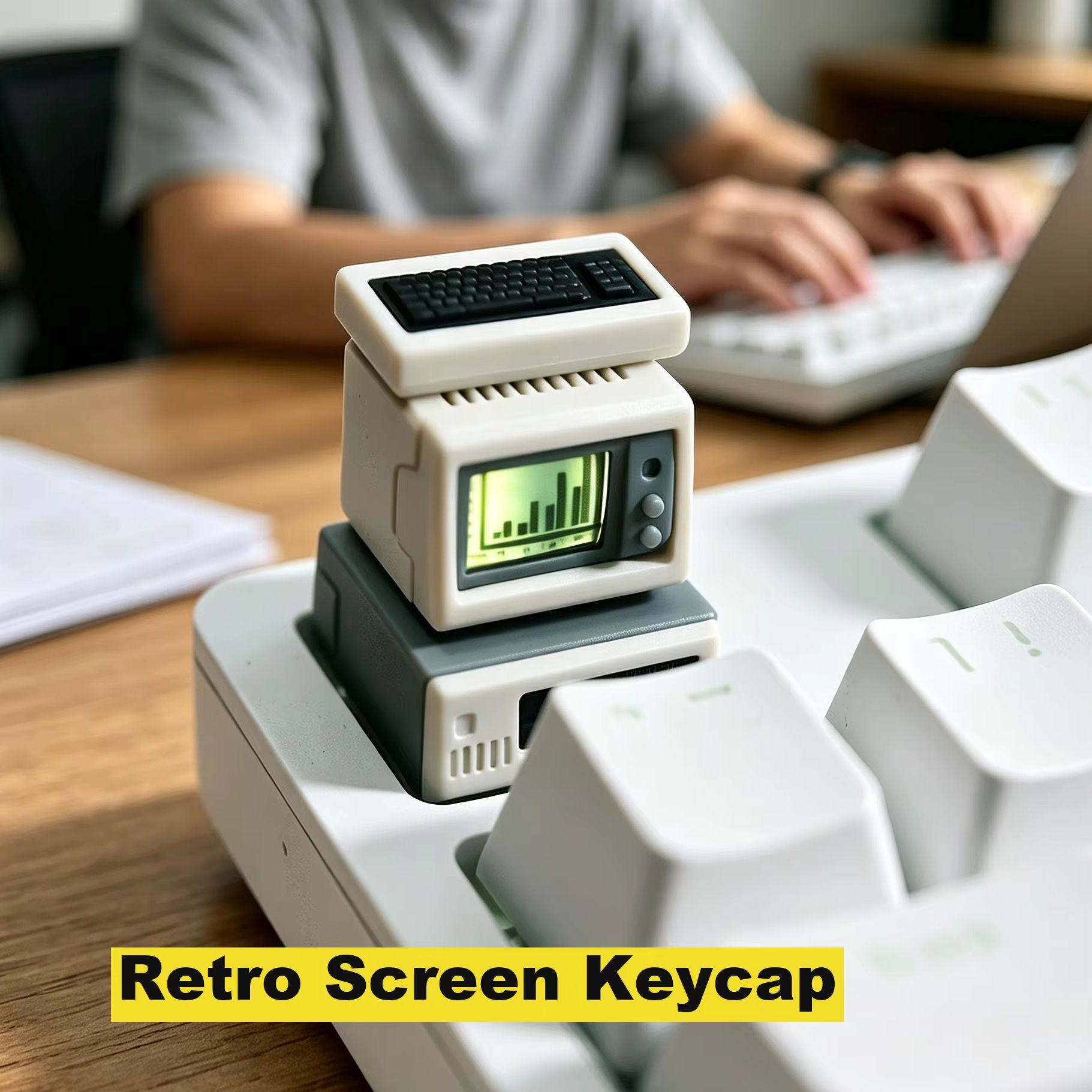 Retro Gaming Keyboard - Retro Computer Keycap Backlit Custom Computer