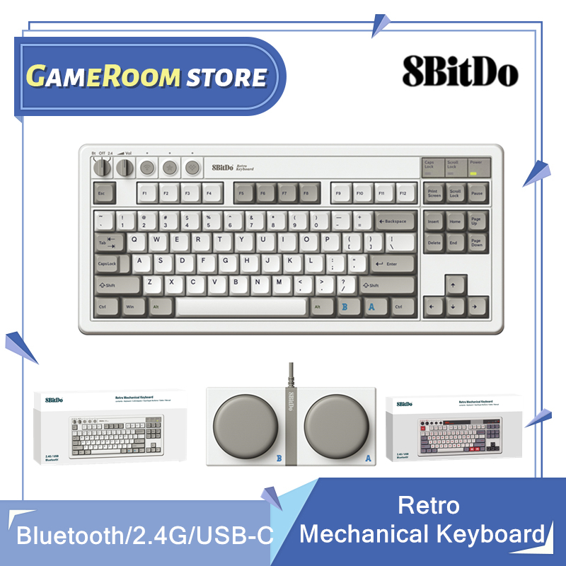 Retro Gaming Keyboard - 8Bitdo Retro Mechanical Keyboard, Bluetooth/2.4G/USB-C Hot