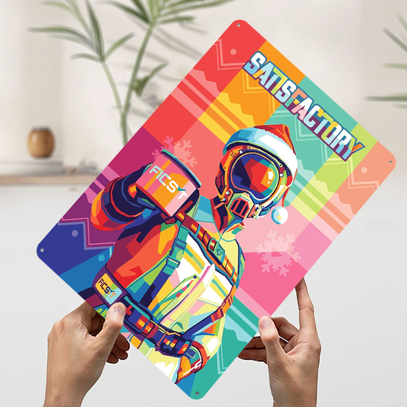 Satisfactory Christmas Pop Art - đánh giá và giá Retro Poster Gaming