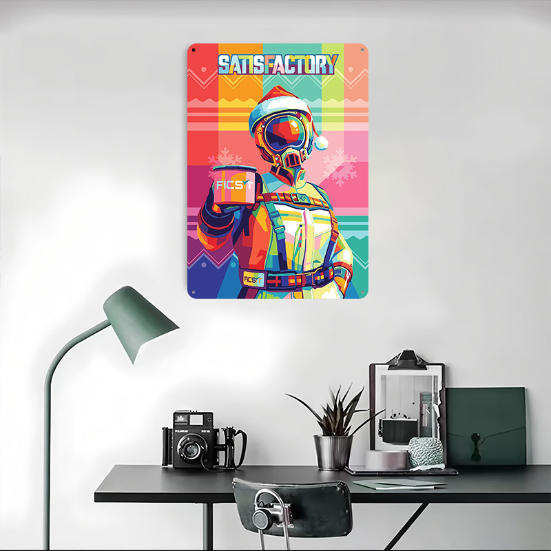 Satisfactory Christmas Pop Art - đánh giá và giá Retro Poster Gaming
