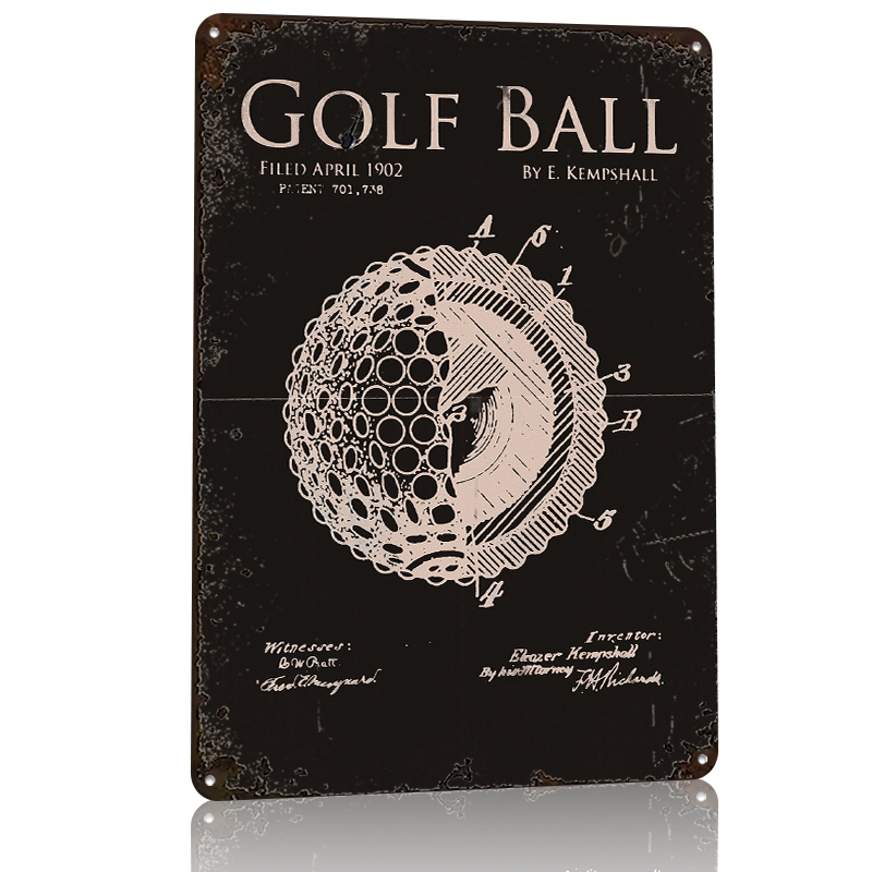 Golf Ball Patent Drawing Metal - đánh giá và giá Retro Poster Gaming