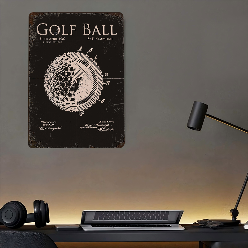 Golf Ball Patent Drawing Metal - đánh giá và giá Retro Poster Gaming