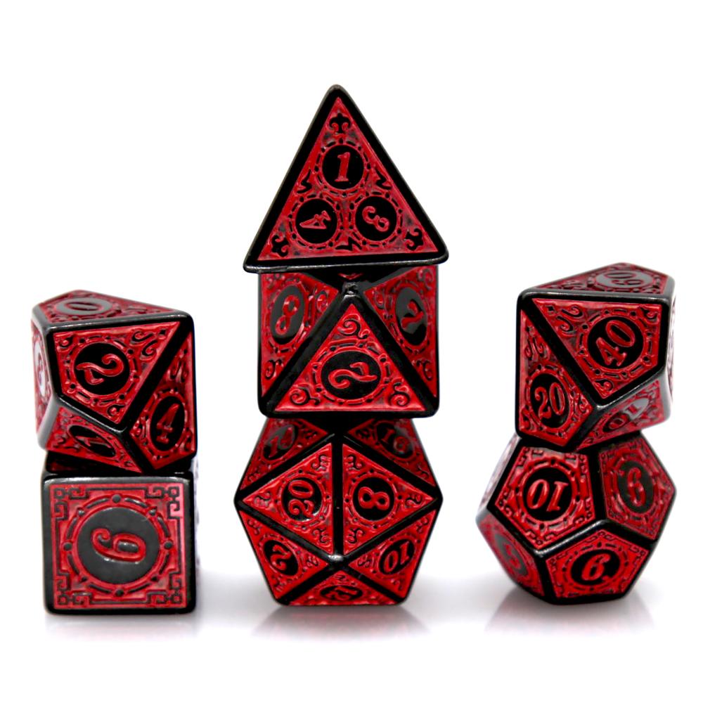7Pcs Black Red Acrylic Polyhed - đánh giá và giá Retro Gaming Table