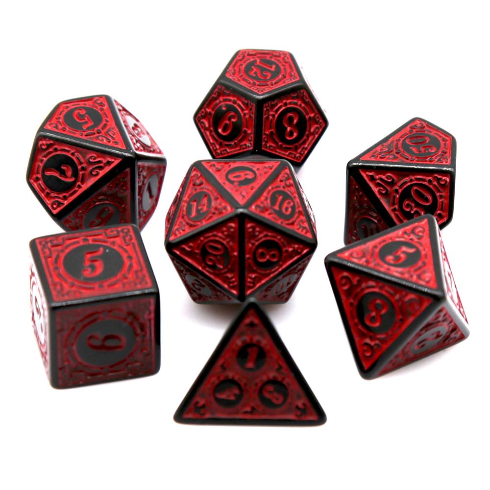 7Pcs Black Red Acrylic Polyhed - đánh giá và giá Retro Gaming Table