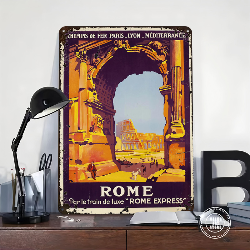 Rome Travel Tin Poster Customi - đánh giá và giá Retro Poster Gaming
