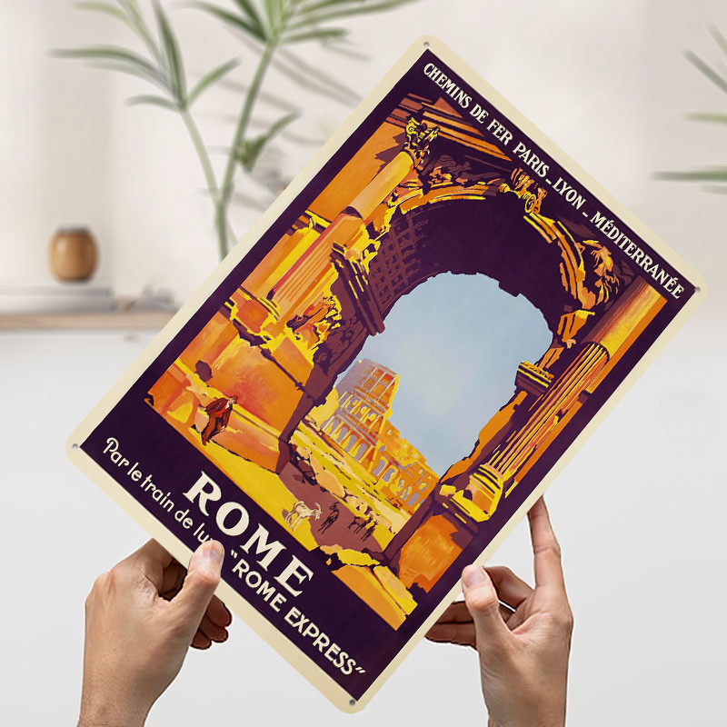 Rome Travel Tin Poster Customi - đánh giá và giá Retro Poster Gaming