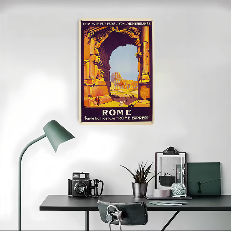 Rome Travel Tin Poster Customi - đánh giá và giá Retro Poster Gaming