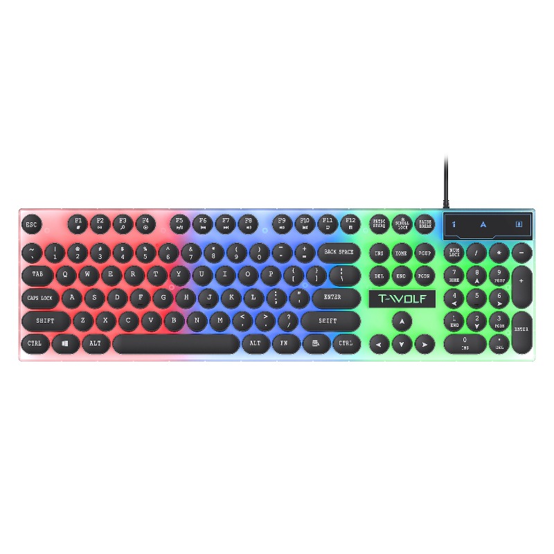 T-WOLF T11 Retro Punk Round Ke - đánh giá và giá Retro Gaming Keyboard